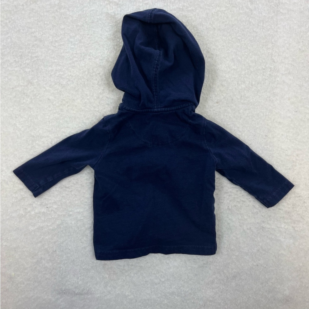 Janie and Jack Striped Hooded Henley Cotton Long Sleeve Tee Size 3-6M - Picture 6 of 6
